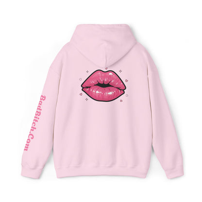 BadBitch Graphic Hoodie — Pink Kiss Logo Pullover