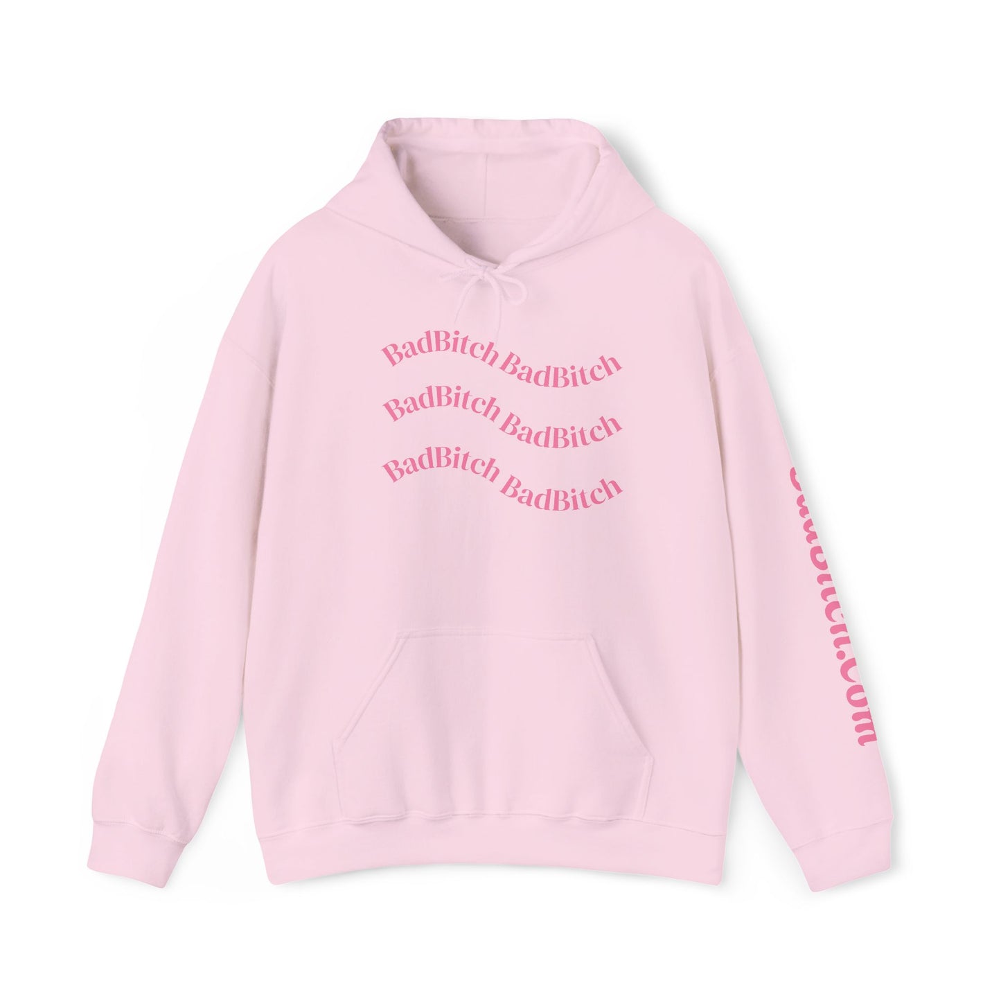 BadBitch Graphic Hoodie — Pink Kiss Logo Pullover