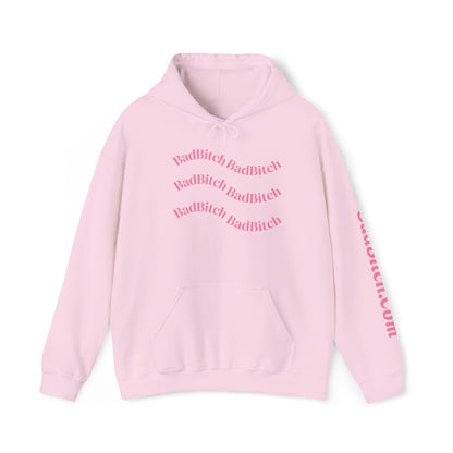BadBitch Graphic Hoodie — Pink Kiss Logo Pullover