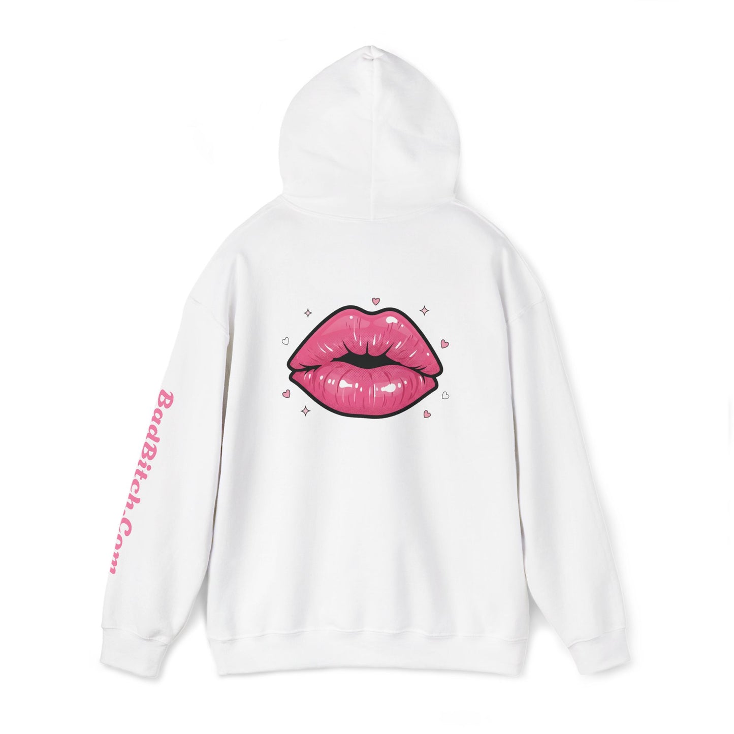 BadBitch Graphic Hoodie — Pink Kiss Logo Pullover