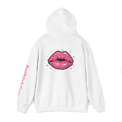 BadBitch Graphic Hoodie — Pink Kiss Logo Pullover