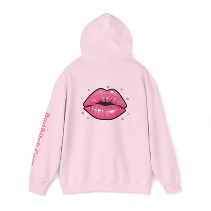 BadBitch Graphic Hoodie — Pink Kiss Logo Pullover