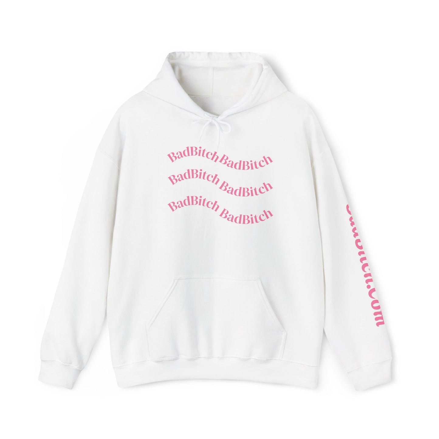 BadBitch Graphic Hoodie — Pink Kiss Logo Pullover