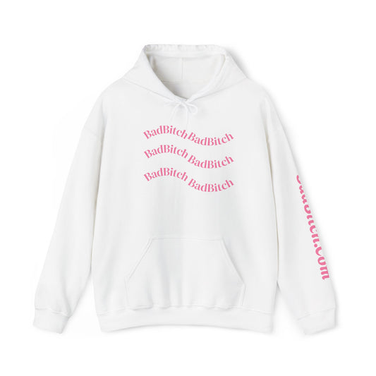 BadBitch Graphic Hoodie — Pink Kiss Logo Pullover
