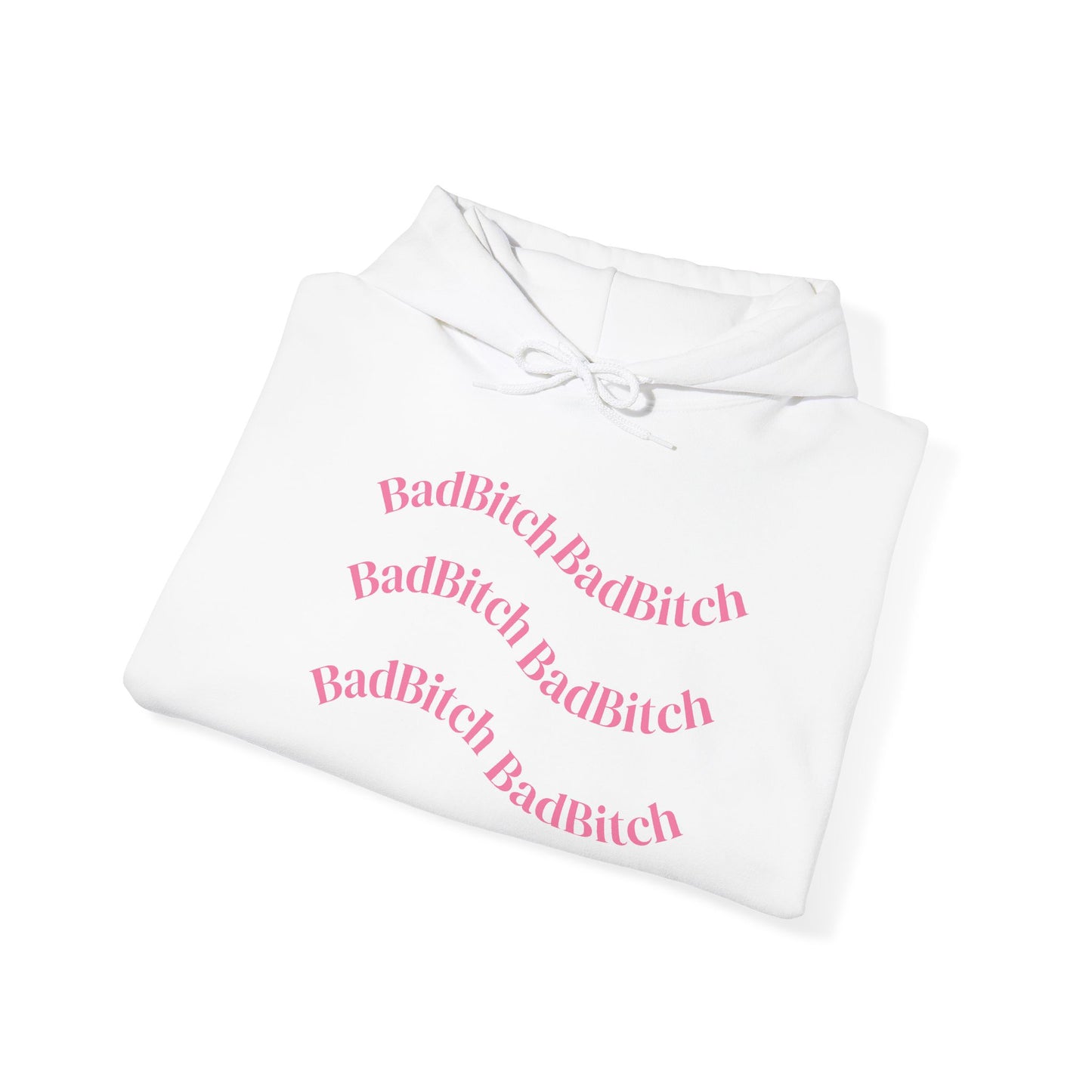 BadBitch Graphic Hoodie — Pink Kiss Logo Pullover