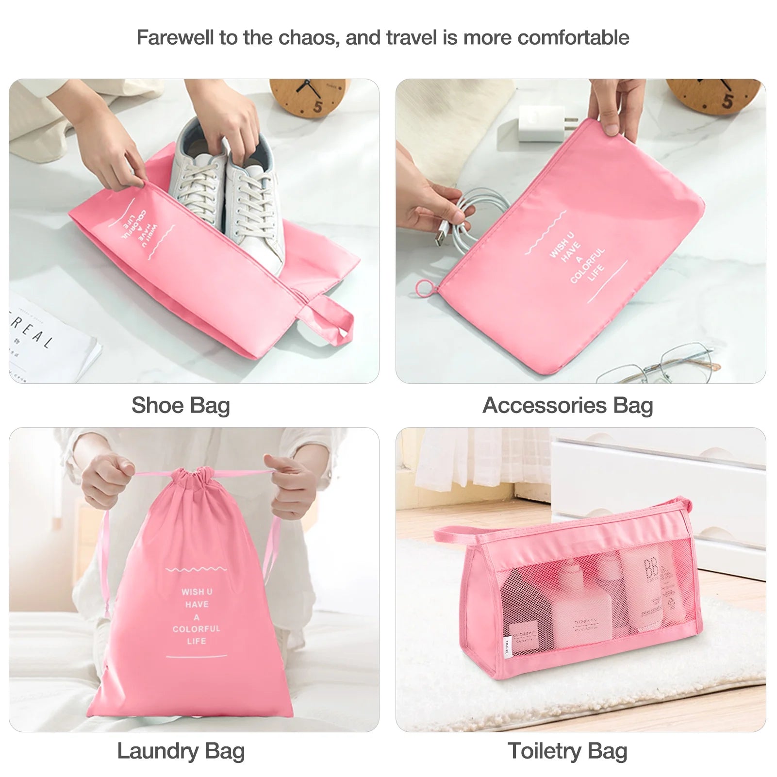8Pcs Pink Packing Cubes for Luggage , Packing Cubes for Travel Luggage Packing Organizers (Pink)