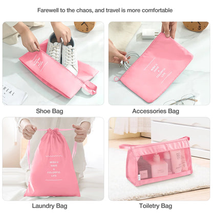8Pcs Pink Packing Cubes for Luggage , Packing Cubes for Travel Luggage Packing Organizers (Pink)