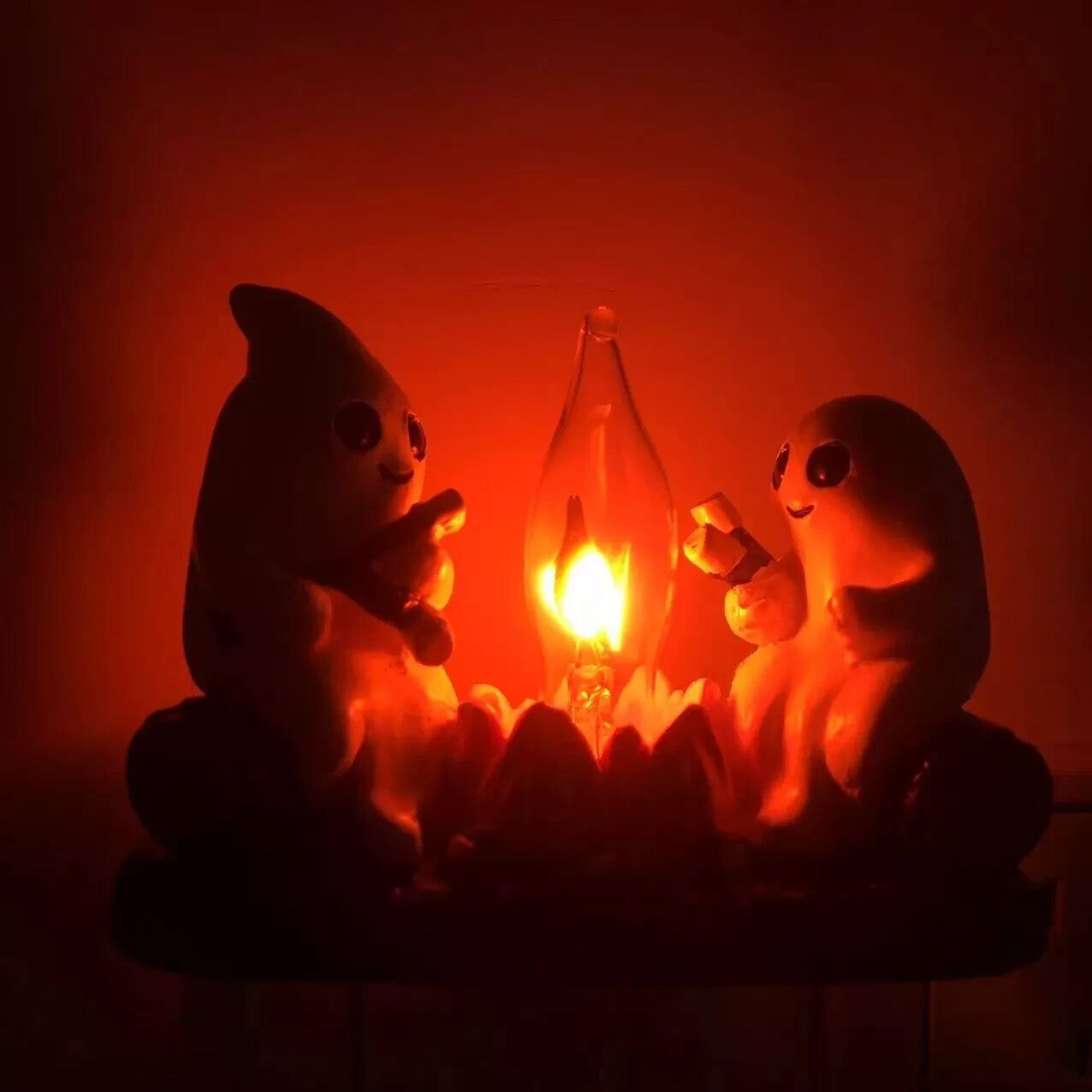Halloween Ghost Campfire Fire Marshmallow Night Light Flickering Nightlight Gift