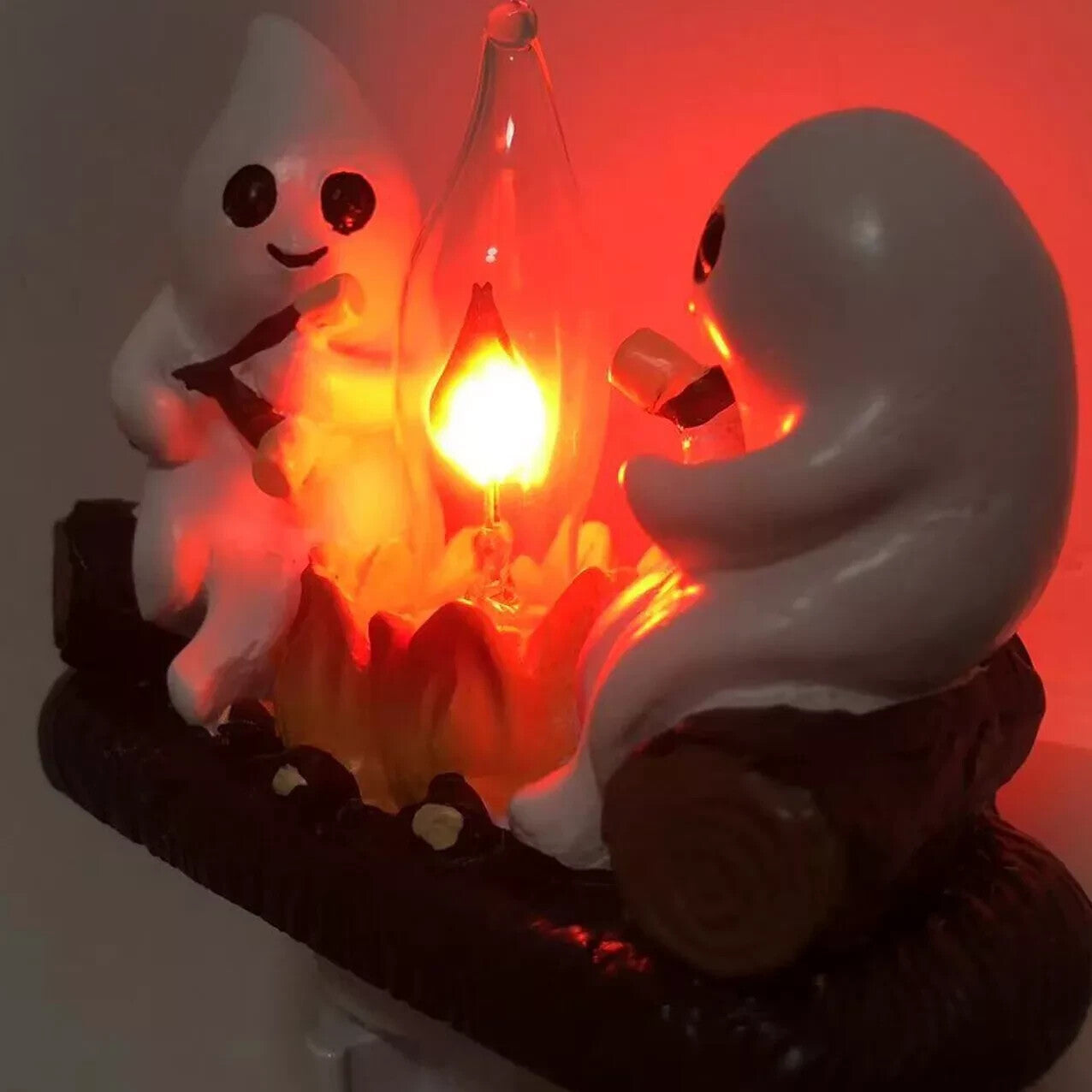 Halloween Ghost Campfire Fire Marshmallow Night Light Flickering Nightlight Gift