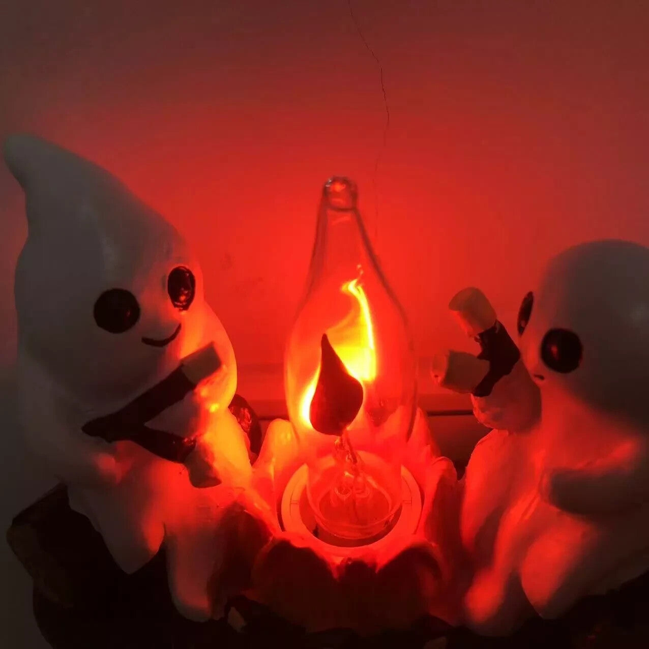 Halloween Ghost Campfire Fire Marshmallow Night Light Flickering Nightlight Gift